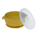 Colorful silicone large-capacity bowl children's school drop-proof bowl spoon silicone baby food supplement sucker bowl